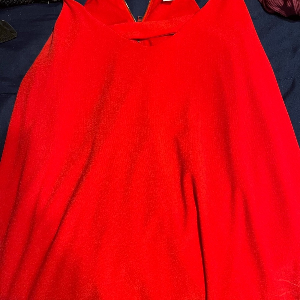Vibrant Red Sleeveless Top